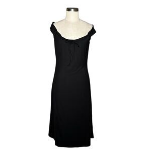 REFORMATION Milo Knit Jersey Midi Dress Black LBD Women's Size Large NWT